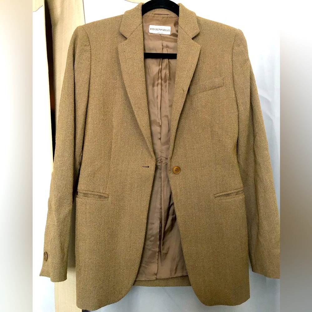 Emporio Armani women’s wool blazer, Tan, size 38